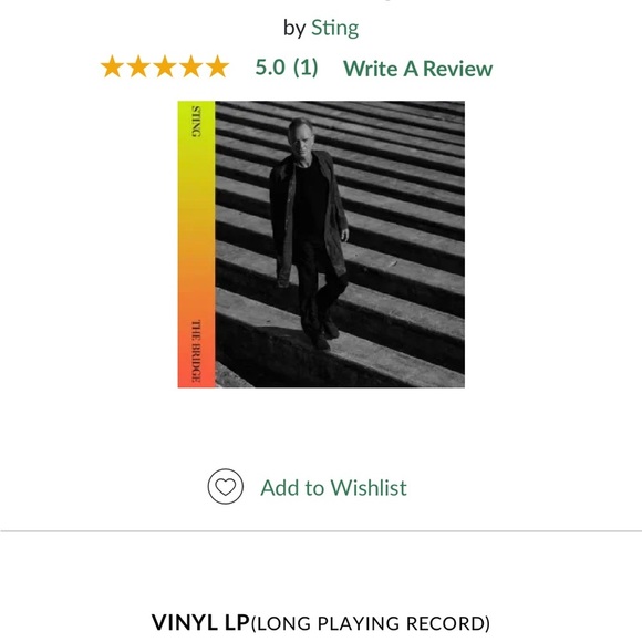 New in plastic wrapping Sting record vinyl by Barnes & Nobel. Retails for 29.99​ - Picture 4 of 4